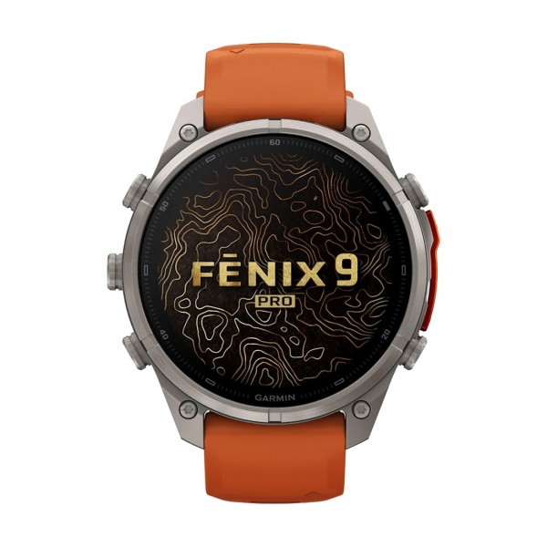 Смарт часовник Garmin Fenix 9 Pro Amoled 47 мм LTE Titanium/Autumn Orange/Spark Orange 010-04336-01