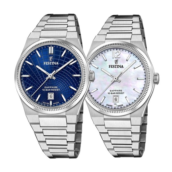 Комплект часовници за двойки Festina Swiss Made F20051/4-F20052/1