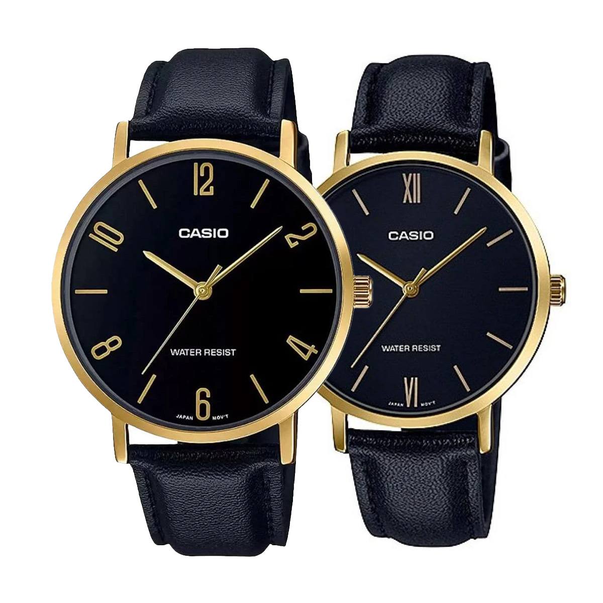 Комплект часовници за двойки Casio MTP-VT01GL-1B2UDF-LTP-VT01GL-1BUDF