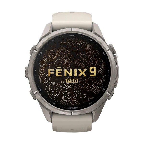 Смарт часовник Garmin Fenix 9 Pro Amoled 43 мм LTE Titanium/Fog Gray/Dark Sandstone 010-04335-81