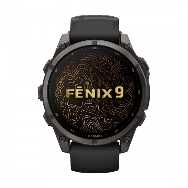 Смарт часовник Garmin Fenix 9 Amoled 47 мм GPS Carbon Gray DLC Titanium/Black 010-04762-11