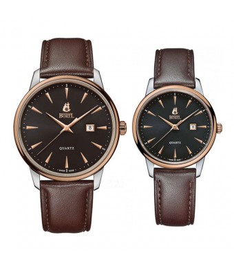 Комплект часовници за двойки Ernest Borel GBR5650H-03191BR & LBR5650H-03191BR